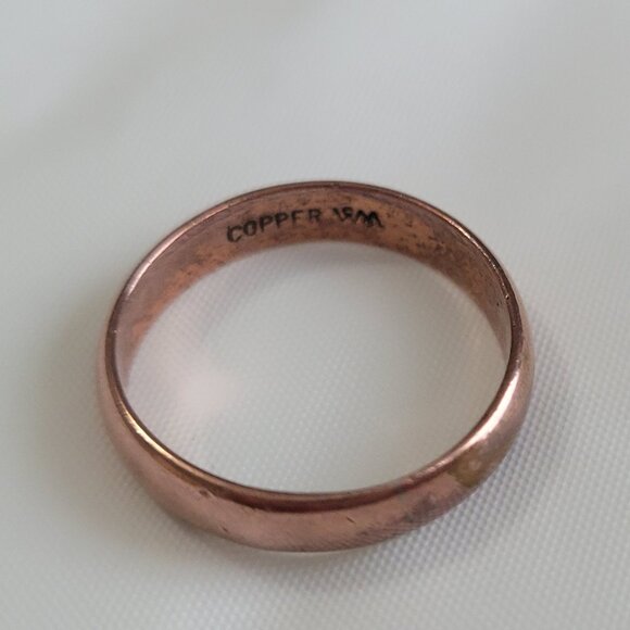Copper Ring Smooth Wedding Band Size 5 3/4 - Picture 8 of 8